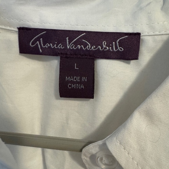 Gloria Vanderbilt Women's Amanda Button Down Shirt. NWT. White. Large - Picture 6 of 11